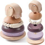 Montessori Wooden Elephant Stacker Set