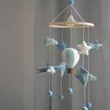 Airballoon/Plane/Kite Nursery Mobile, Blue