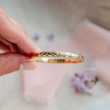 14K Gold-Plated Etched Baby Bangle for Kids Gift for Girls