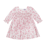 Divine Dress exclusive creation Kidiwi in toile de jouy smocked on the front and back