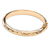 14K Gold-Plated Etched Baby Bangle for Kids Gift for Girls