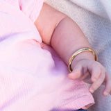 14K Gold-Plated Classic Bangle For Baby & Kids or Women
