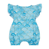 Seashell Serenade Ruffle Sleeve Shorty Romper