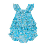 Seashell Serenade Ruffle Strap Bubble Romper