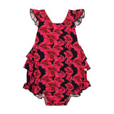 Moonlit Blooms Ruffle Strap Bubble Romper