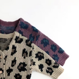 Unisex Leopard Knit Cardigan