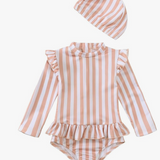 Pink Candy Stripe Swimwear Set