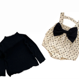 Elegant Noir Bow Romper