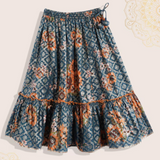 Teal Blue with Gold Floral Lehenga choli