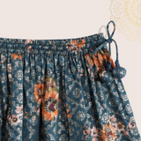 Teal Blue with Gold Floral Lehenga choli