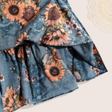 Teal Blue with Gold Floral Lehenga choli