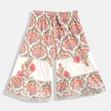 Cream Floral Empire Pure Cotton Kurti with Sharara