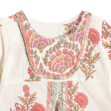 Cream Floral Empire Pure Cotton Kurti with Sharara