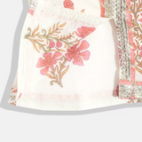 Cream Floral Empire Pure Cotton Kurti with Sharara