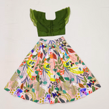 Green Tropical Floral Print Lehenga choli