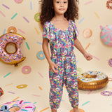 Donut Space Out Flutter Sleeve Jumpsuit