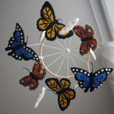 Butterflies Nursery Mobile, Blue/Orange