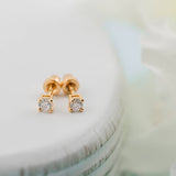 Kids 14K Gold-Plated Clear CZ Earrings