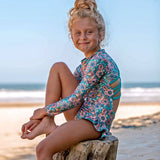 Long sleeve Girls Floral Swimsuit