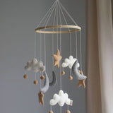 Star/Moon/Cloud Nursery Mobile, Beige