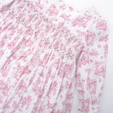 Divine Dress exclusive creation Kidiwi in toile de jouy smocked on the front and back