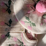 Belou Knit Collar Cardigan- Cherry