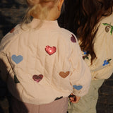 Juno Sequin Bomber Jacket- Cameo Rose