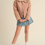 Blush Drop Shoulder Puff Jacket