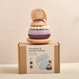 Montessori Wooden Elephant Stacker Set