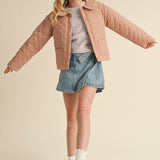 Blush Drop Shoulder Puff Jacket