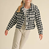 Tweed Houndstooth Pattern Jacket