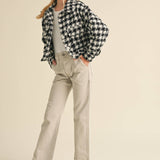 Tweed Houndstooth Pattern Jacket