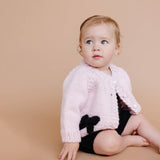 Bow Cardigan, Baby Pink/Black | Kids Sweater