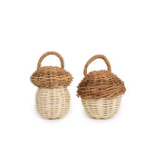 Rattan Mushroom & Acorn Rattle Nursery Decor