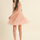 Girls Pink Ruffle A-line Dress