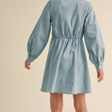 Girls' Long Sleeve Chambray Shirt Dress