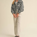 Tweed Houndstooth Pattern Jacket