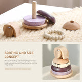 Montessori Wooden Elephant Stacker Set
