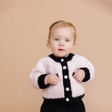 Coco Cardigan, Baby Pink/Black | Kids Pearl Sweater