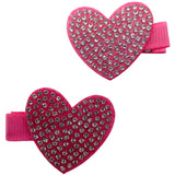 Diamante Heart Hair Clips