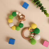 Wood Bead Teether Rattle And Toy Set