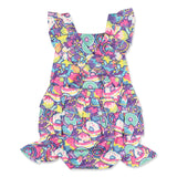 Donut Space Out Ruffle Strap Bubble Romper