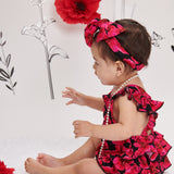 Moonlit Blooms Ruffle Strap Bubble Romper