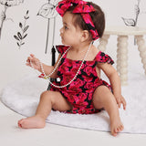 Moonlit Blooms Ruffle Strap Bubble Romper