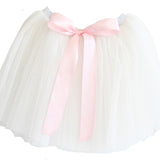 Amelie Soft Ivory Tutu with Pink Ribbon