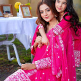 Hot pink Mommy & Me Sharara Set