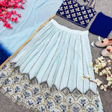 Royal Lengha choli in Blue or Green