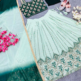 Royal Lengha choli in Blue or Green