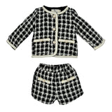 Château Chic- Black and White Plaid Jacket and Short Set
