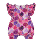 Blushing Blooms Ruffle Sleeve Shorty Romper